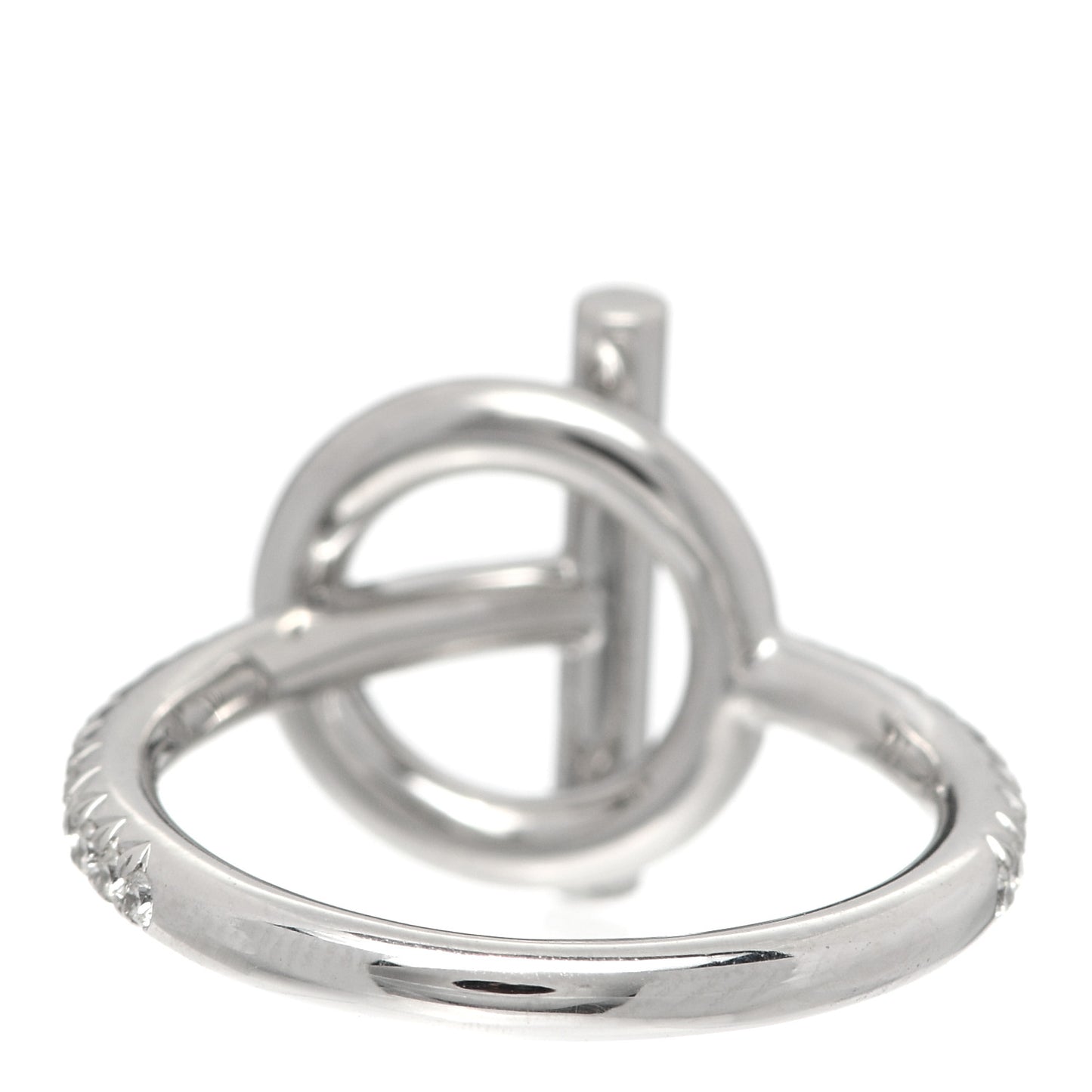 18K White Gold Pave Diamond PM Echappee Ring 52 6