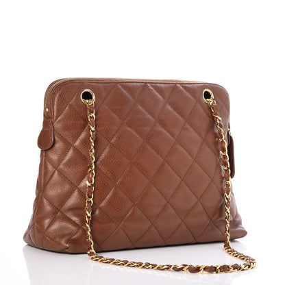 Chanel Caviar Quilted Flap Shoulder Bag Light Brown 3 of 7
