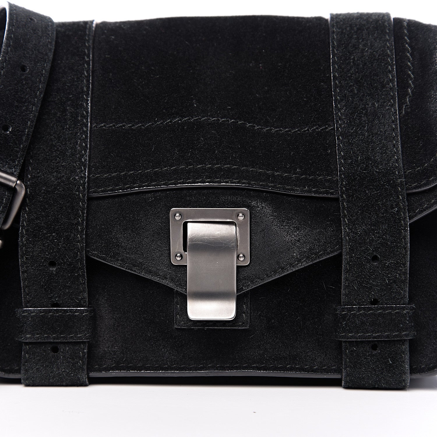 Proenza Schouler Suede PS1 Mini Pouch Messenger Bag Black 9 of 11