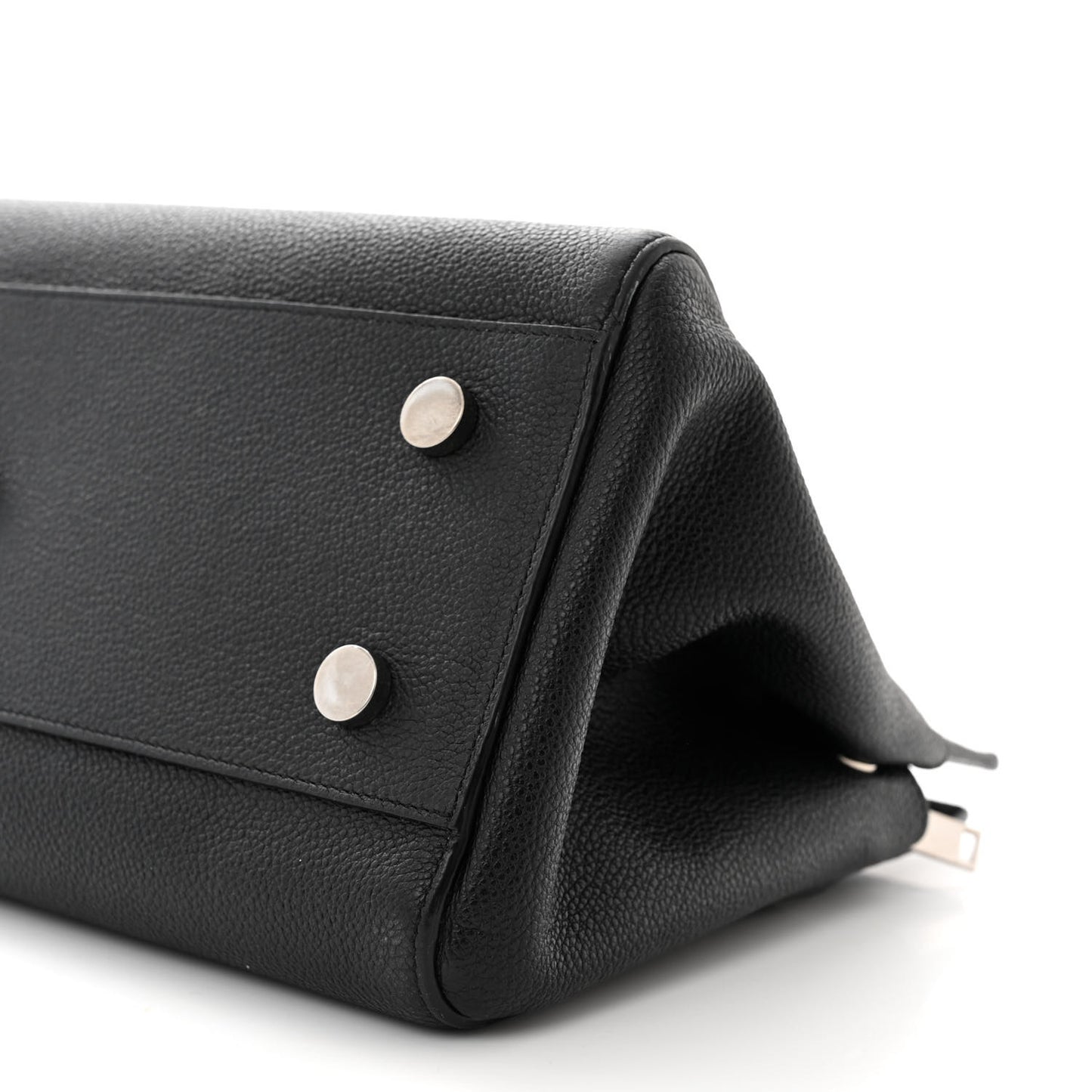 Grained Calfskin Small Cabas Rive Gauche Black