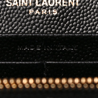 Saint Laurent Grain De Poudre Mixed Matelasse Triquilt Monogram Chain Wallet Black 7 of 11