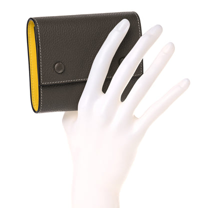 Celine Drummed Calfskin Small Multifunction Folded Wallet Souris 2 of 20