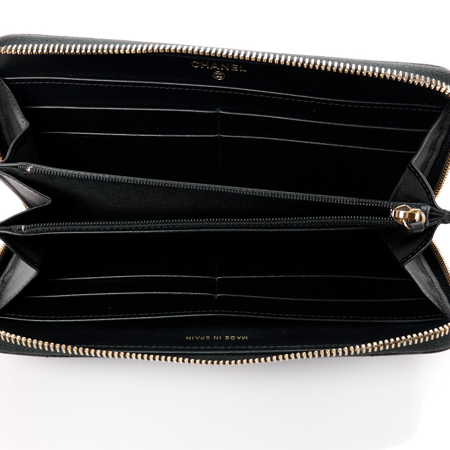 Caviar Quilted Pearl Coco Candy Large Gusset Zip Black