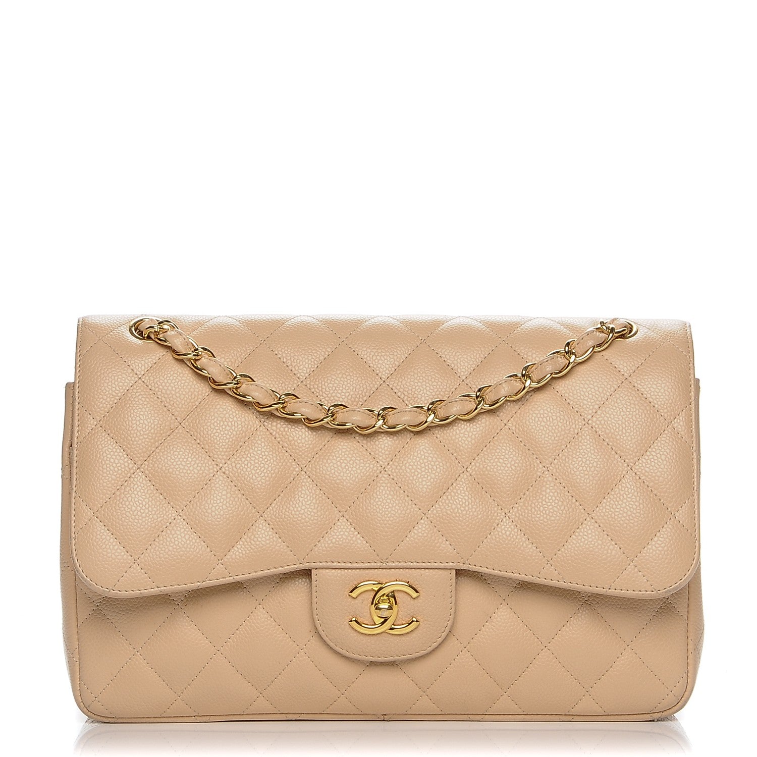 Chanel Caviar Quilted Jumbo Double Flap Beige Clair 1 of 10