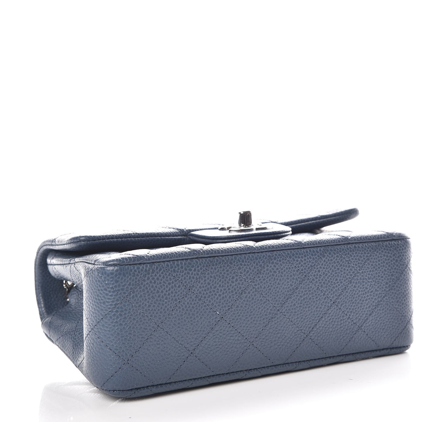 Caviar Quilted Mini Rectangular Flap Blue
