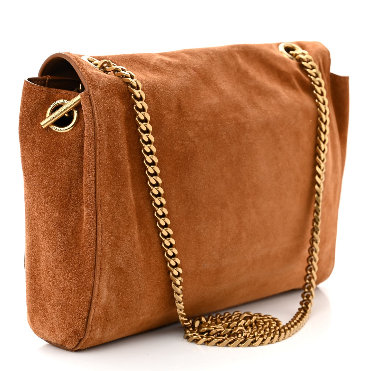 Smooth Calfskin Suede Medium Reversible Monogram Kate Satchel Brick