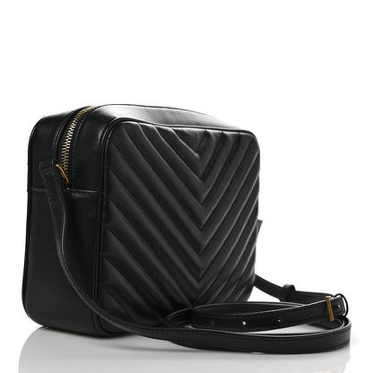 Saint Laurent Calfskin Matelasse Monogram Lou Camera Bag Black 3 of 9