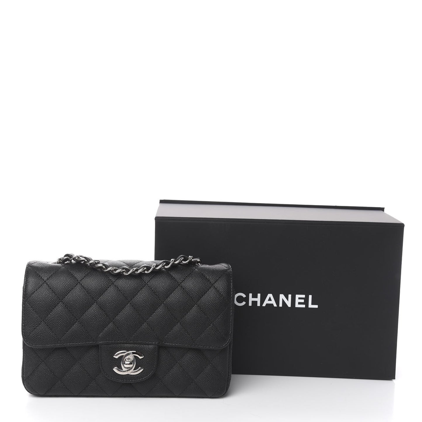 Caviar Quilted Mini Rectangular Flap Black