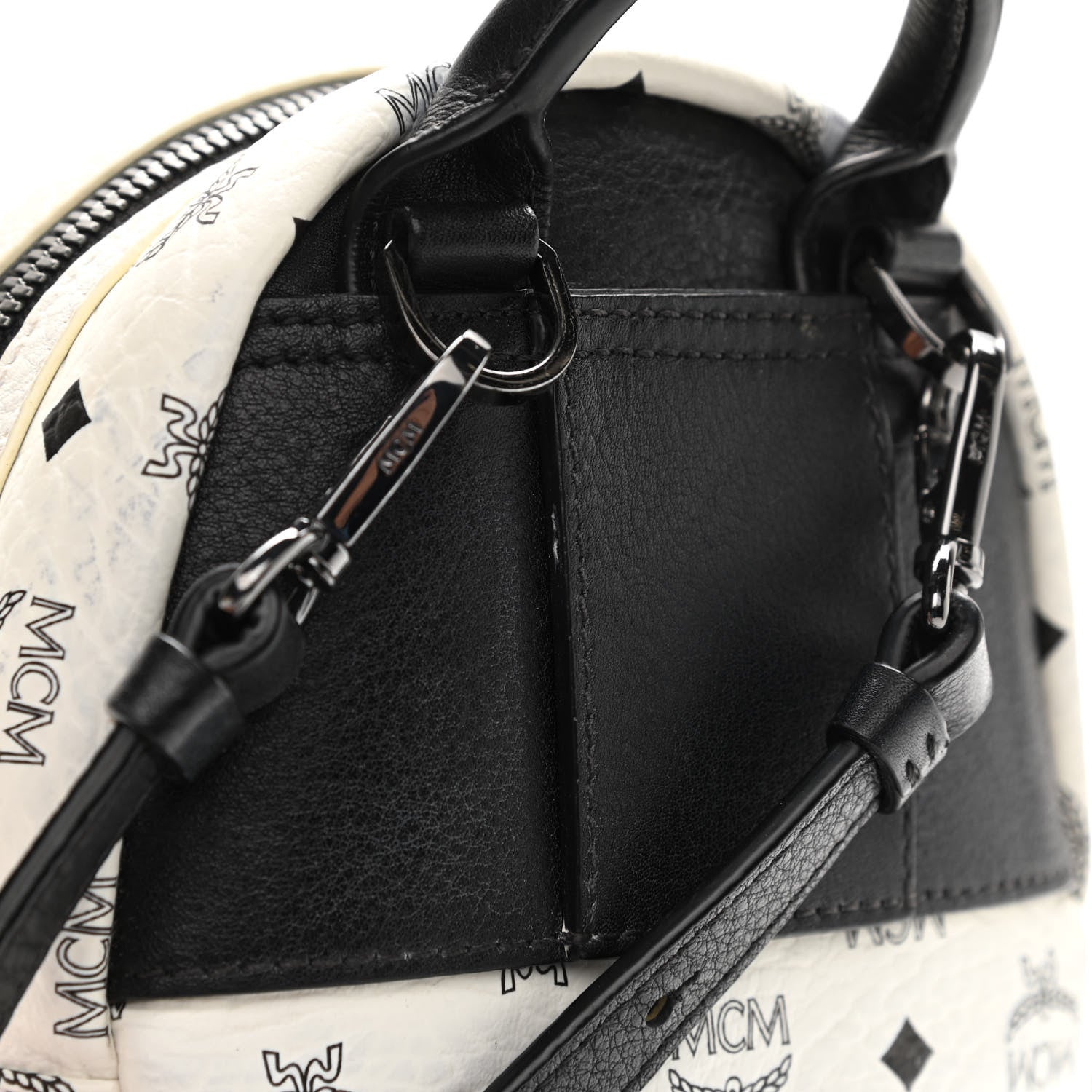 MCM Visetos Side Stud X-Mini Stark Bebe Boo Backpack White 27 of 28