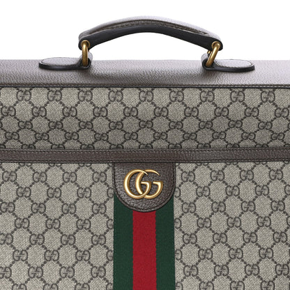 Gucci GG Supreme Monogram Textured Dollar Calfskin Web Ophidia Savoy Garment Bag Beige Ebony New Acero 6 of 7