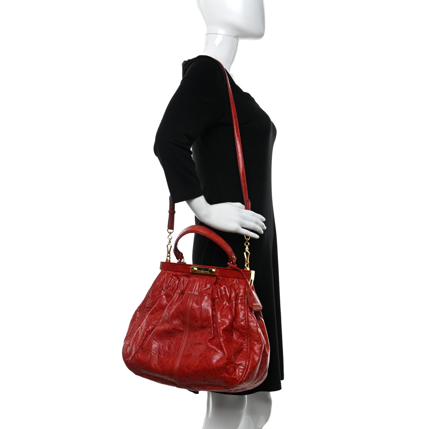 Nappa Frame Lux Top Handle Rosso