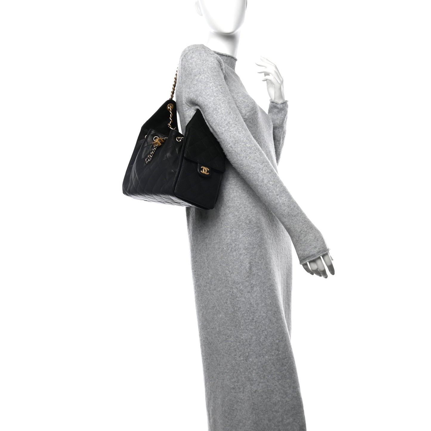 Caviar Quilted Small Chanel 25 Handbag Black