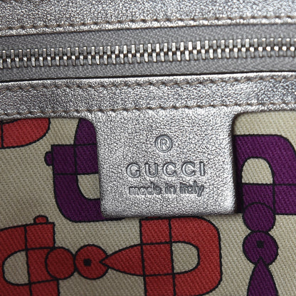 Gucci Metallic Guccissima Medium Britt Tote Silver 6 of 9