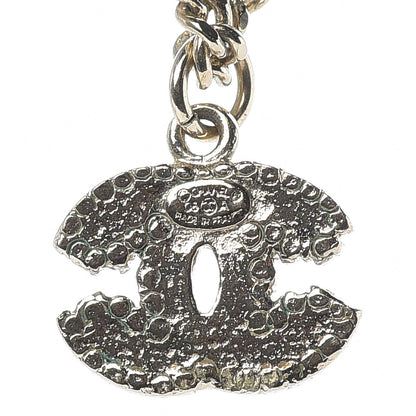 Chanel Crystal Enamel Striped CC Necklace Blue Gold 5 of 6