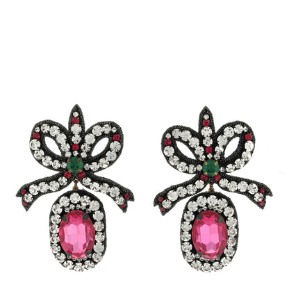 Gucci Metal Crystal Embroidered Bow Earrings Multicolor 1 of 4