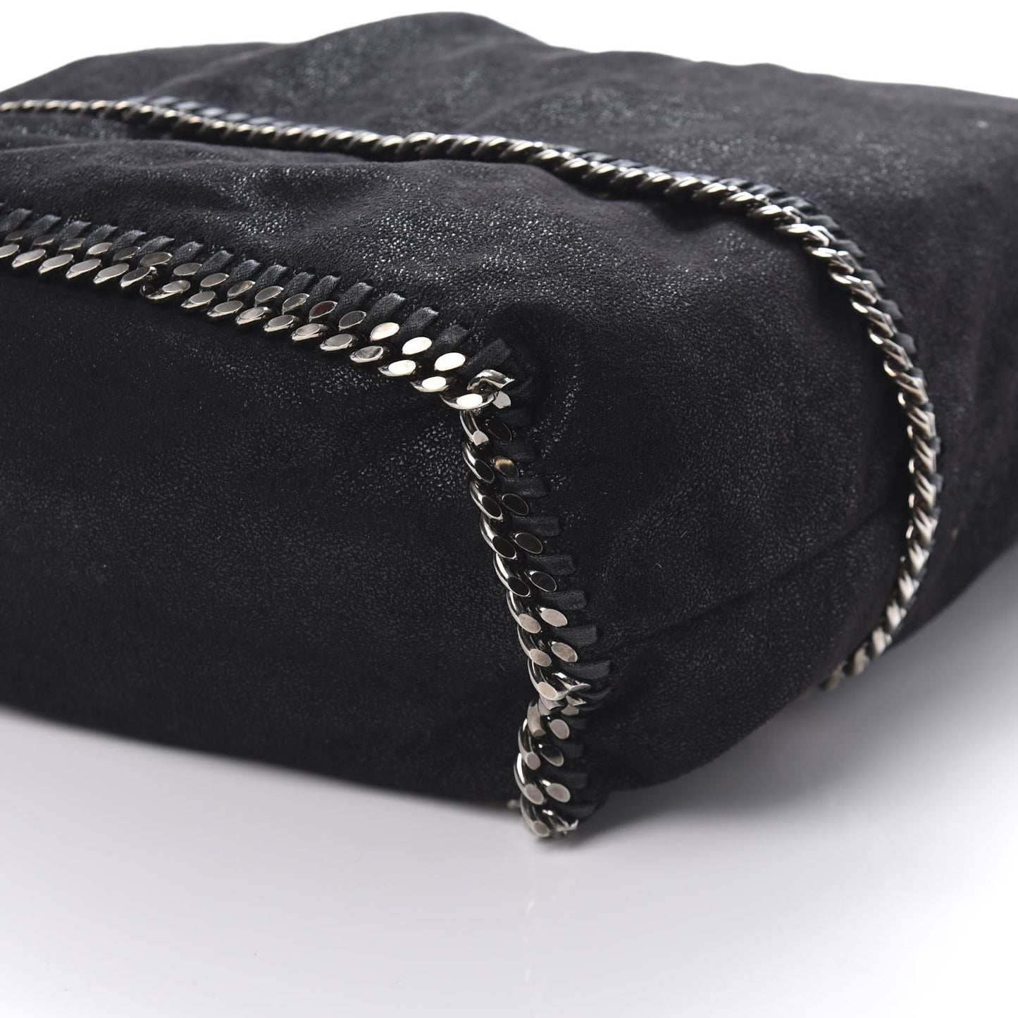 Chamois Shiny Dotted Falabella Bucket Bag Ruthenium