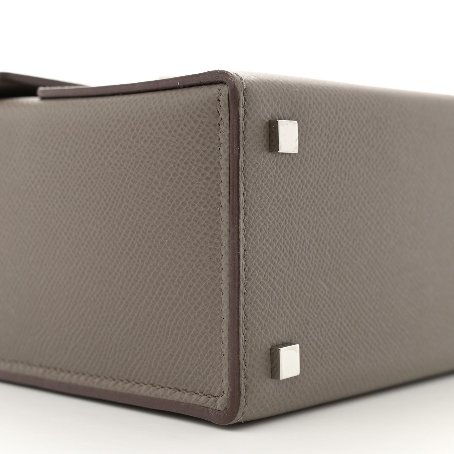 Epsom Cinhetic Boxy Top Handle Bag Etain