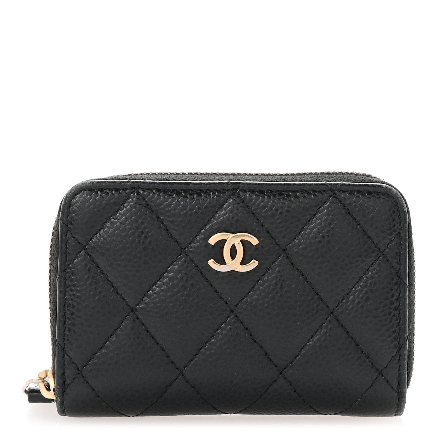 Chanel Caviar Quilted Zip Coin Purse Black 1 of 7