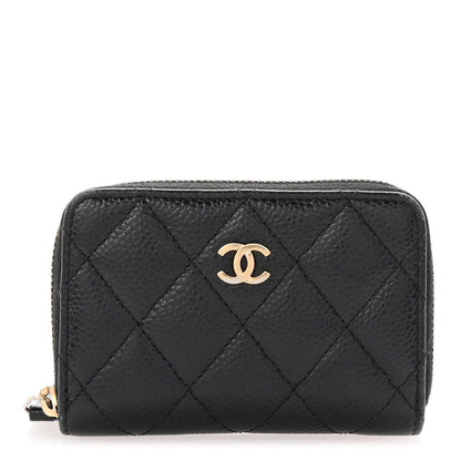 Chanel Caviar Quilted Zip Coin Purse Black 1 of 7