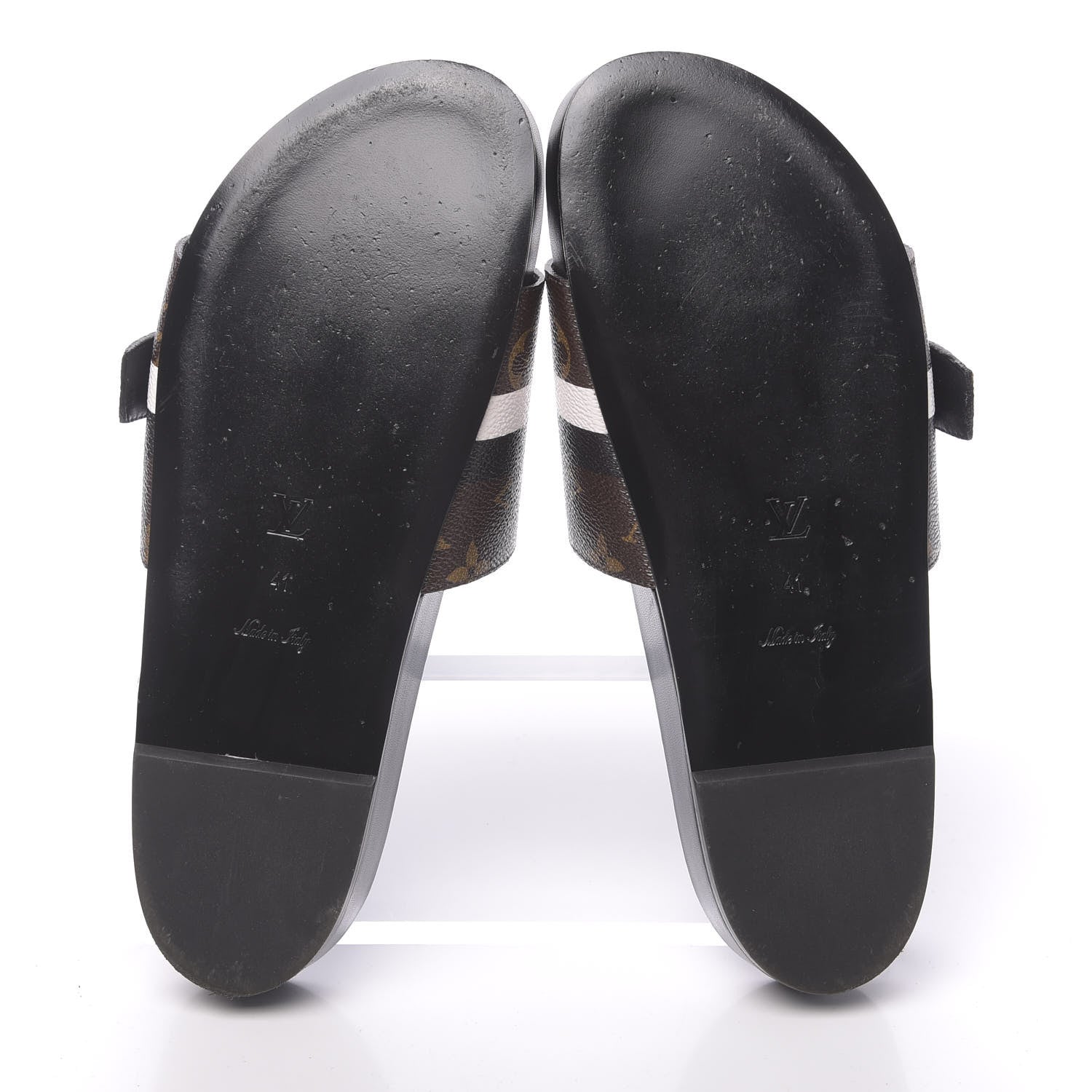 Louis Vuitton Calfskin Monogram Bom Dia Flat Mule 41 Black White 5 of 9