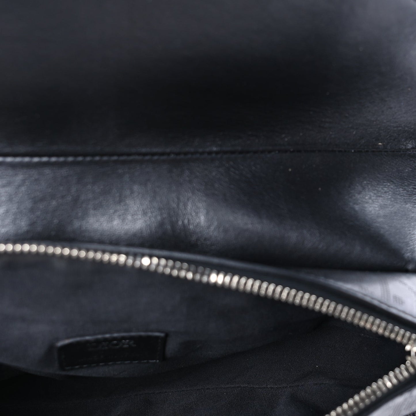Calfskin Perforated Oblique Galaxy Mens Saddle Bag  Black