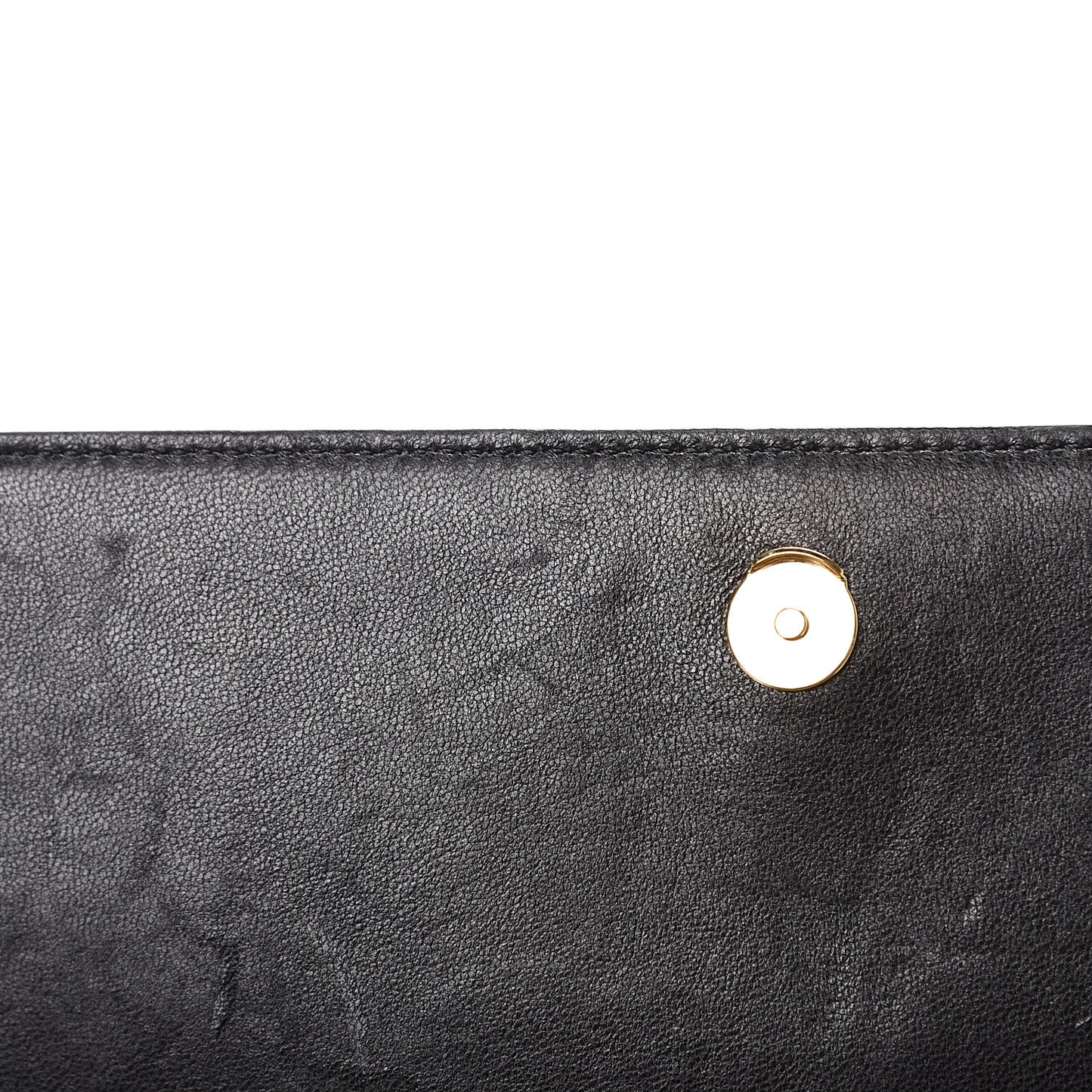 Lambskin Diamond Quilted Monogram Angie Chain Bag Black