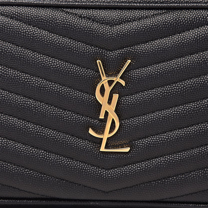 Saint Laurent Grain De Poudre Matelasse Monogram Mini Lou Camera Bag Black 9 of 10