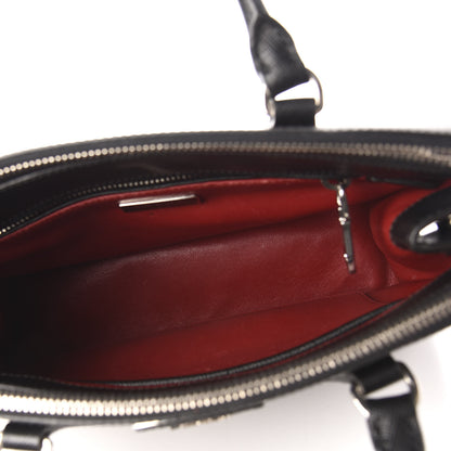 Prada Saffiano Mini Galleria Double Zip Tote Black Talco 5 of 12