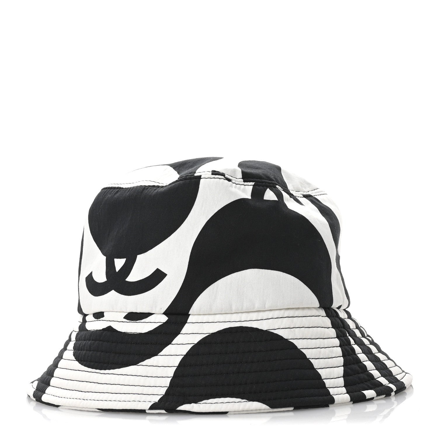 Chanel Cotton CC Bucket Hat Black White 1 of 7