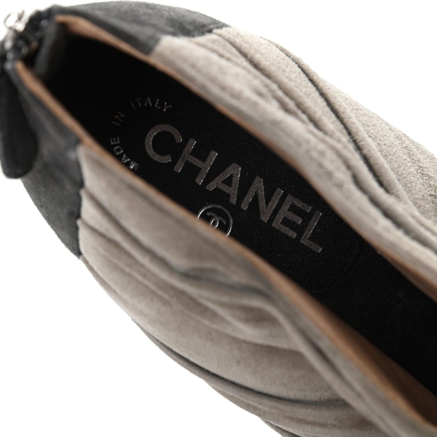 Suede Cap Toe Camellia Short Boots 40 Grey