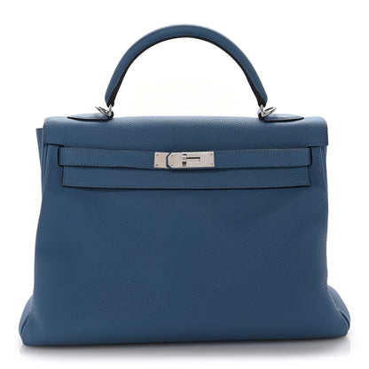 Hermes Togo Kelly Retourne 32 Bleu Azur 1 of 8
