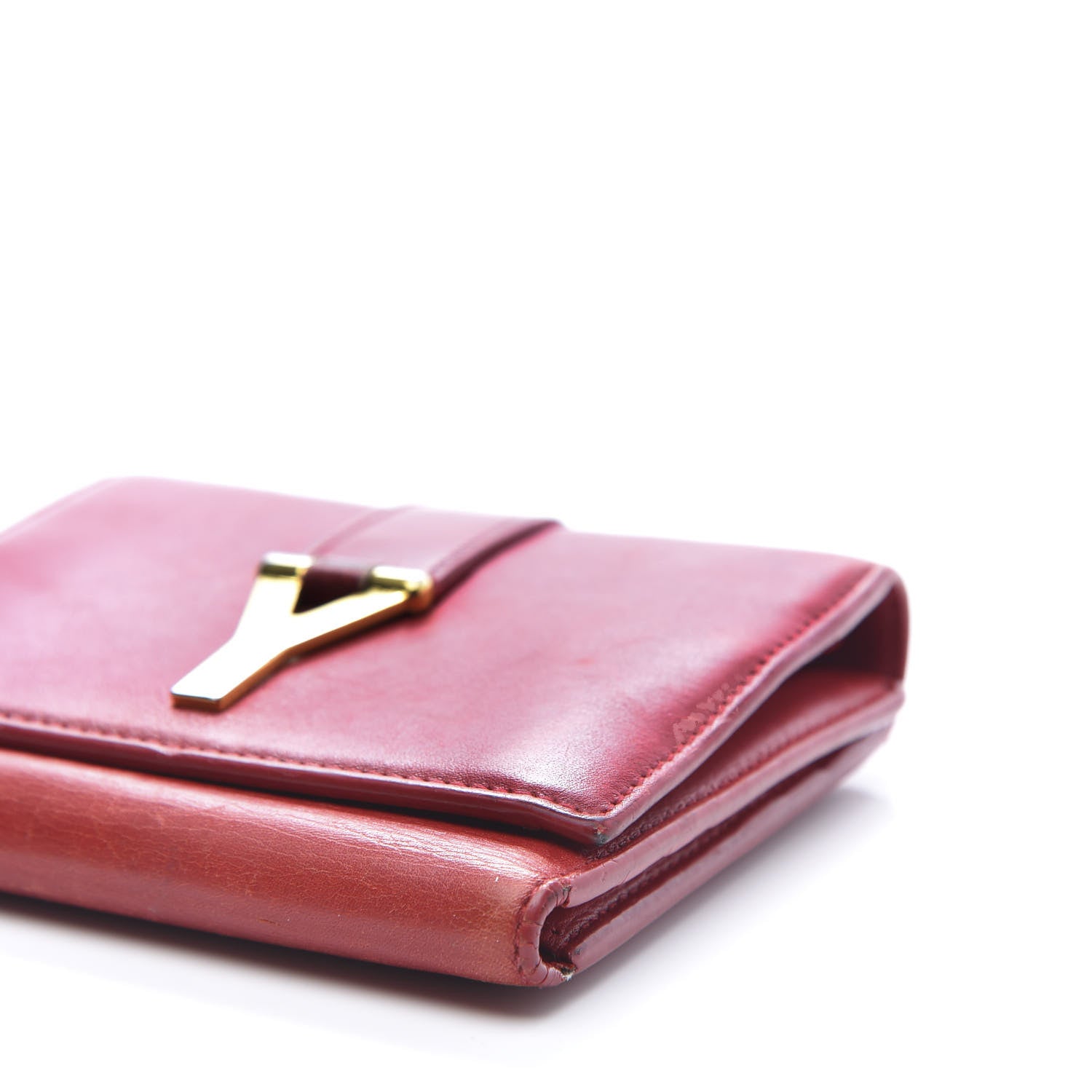 Saint Laurent Calfskin Classic Y Compact Wallet Red 8 of 8