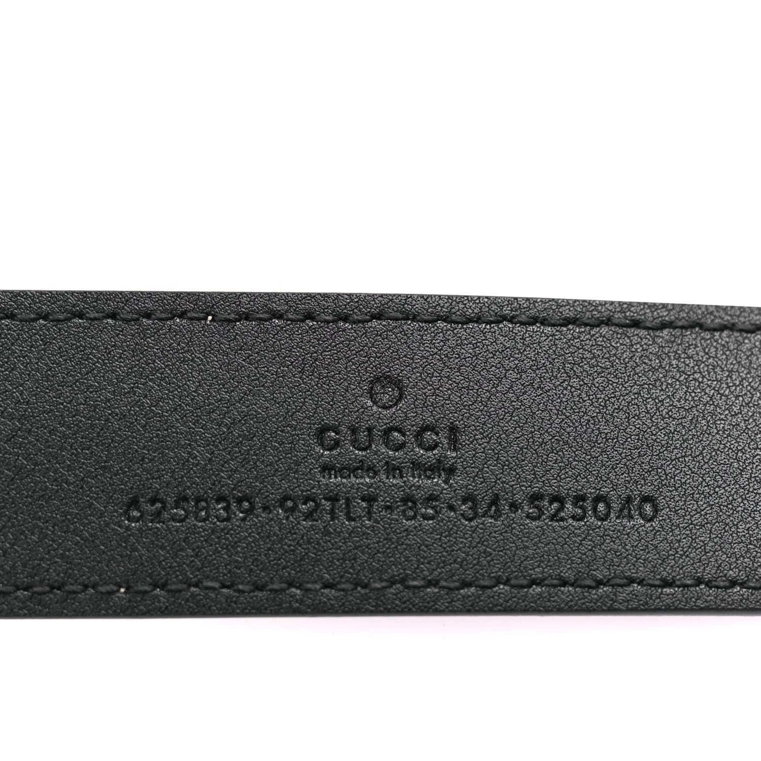 Gucci G Supreme Monogram Matte Plutone Calfskin Double G 30mm Belt 85 Beige Ebony Black 4 of 5