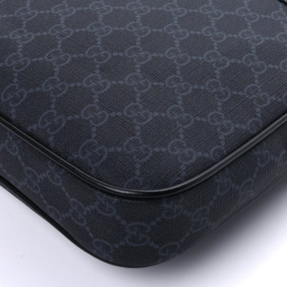 Gucci GG Supreme Monogram Appia Calfskin Web Large Messenger Bag Black Grey 15 of 16