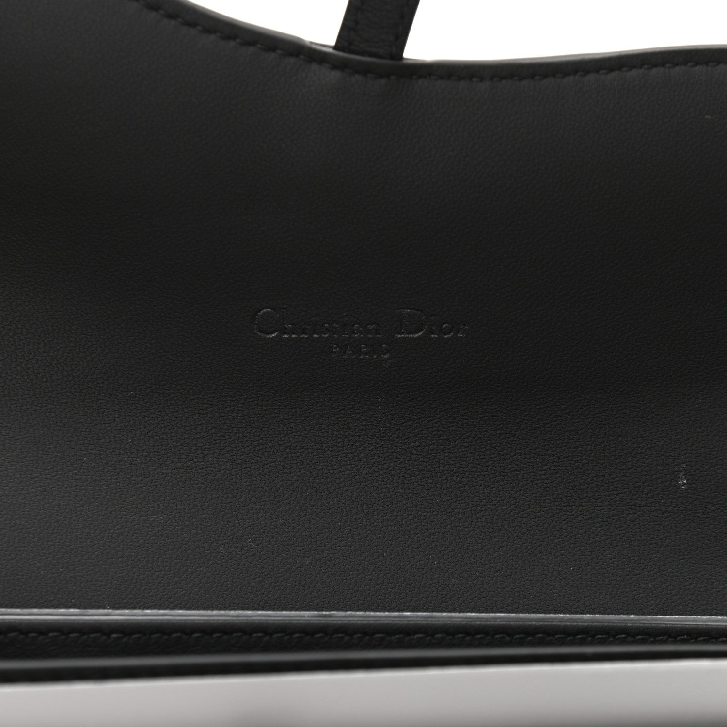 Christian Dior Ultra Matte Calfskin Saddle Chain Wallet Pouch Black 7 of 13