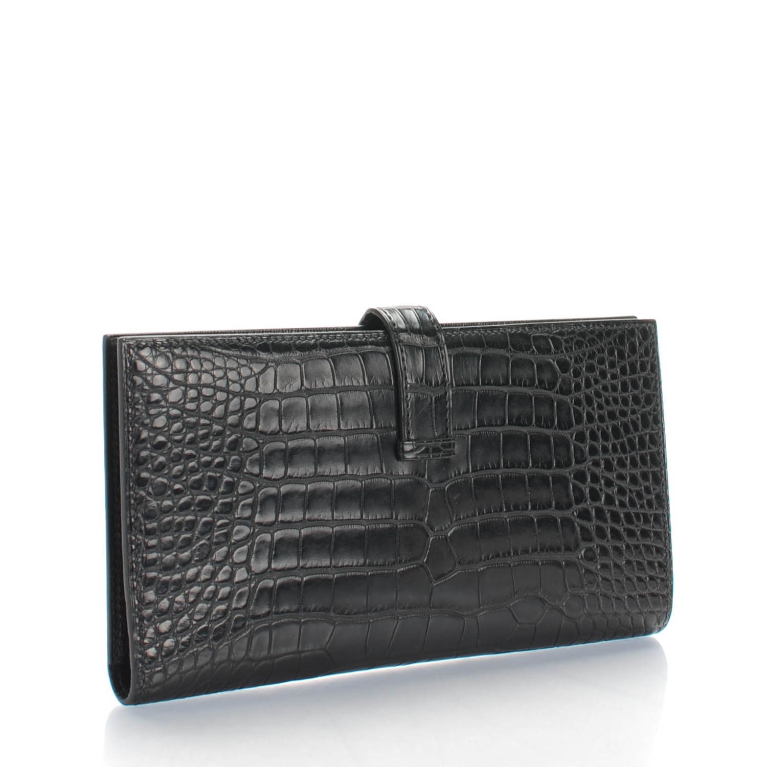 Hermes Matte Alligator Bearn Wallet Black 3 of 8