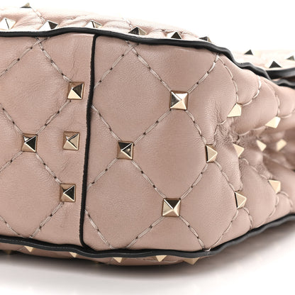 Valentino Garavani Lambskin Medium Rockstud Spike Shoulder Bag Poudre 8 of 9