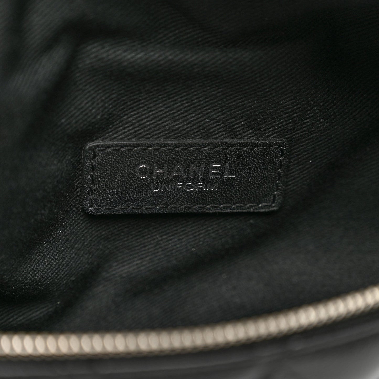 Calfskin Quilted Waist Belt Bag Black