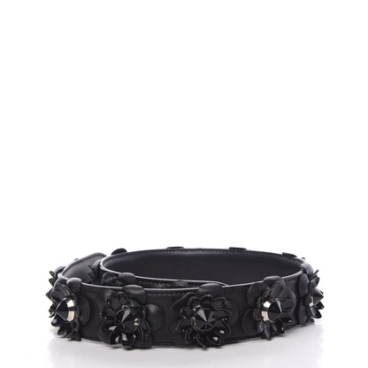 Fendi Vitello Dolce Nappa Patent Flowerland Studded Strap You Black 2 of 6