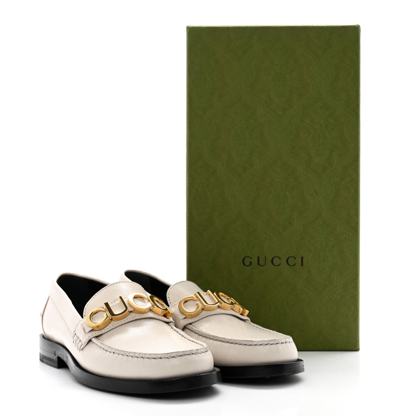 Goatskin Womens Logo 15mm Loafers 35.5 Mystic White