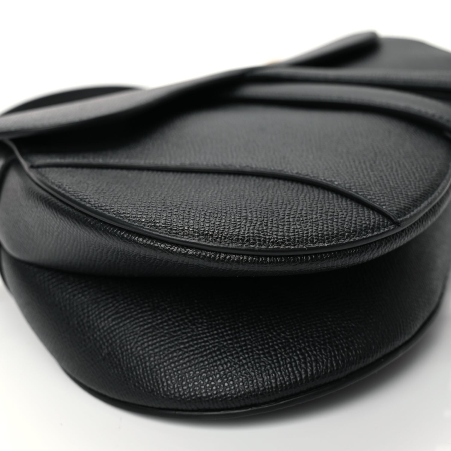Christian Dior Grained Calfskin Saddle Bag Black (CARD) 8 of 9