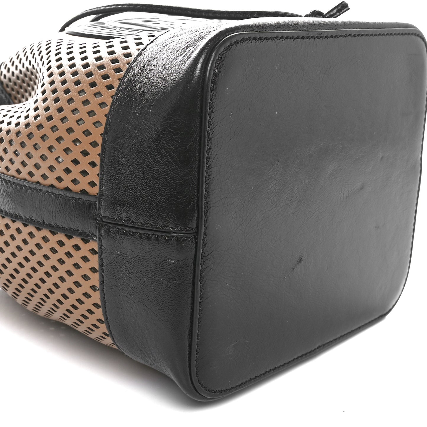 Vitello Liberty Glossy Lambskin F is Fendi Perforated Small Mon Tresor Bucket Bag Sand Mimosa Black