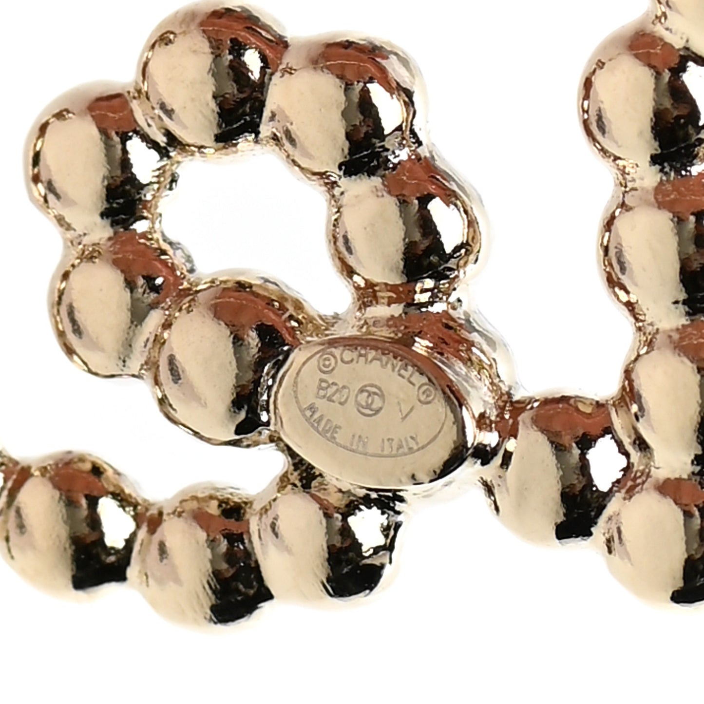 Metal Glass Swirling Pearls Brooch Pin Gold