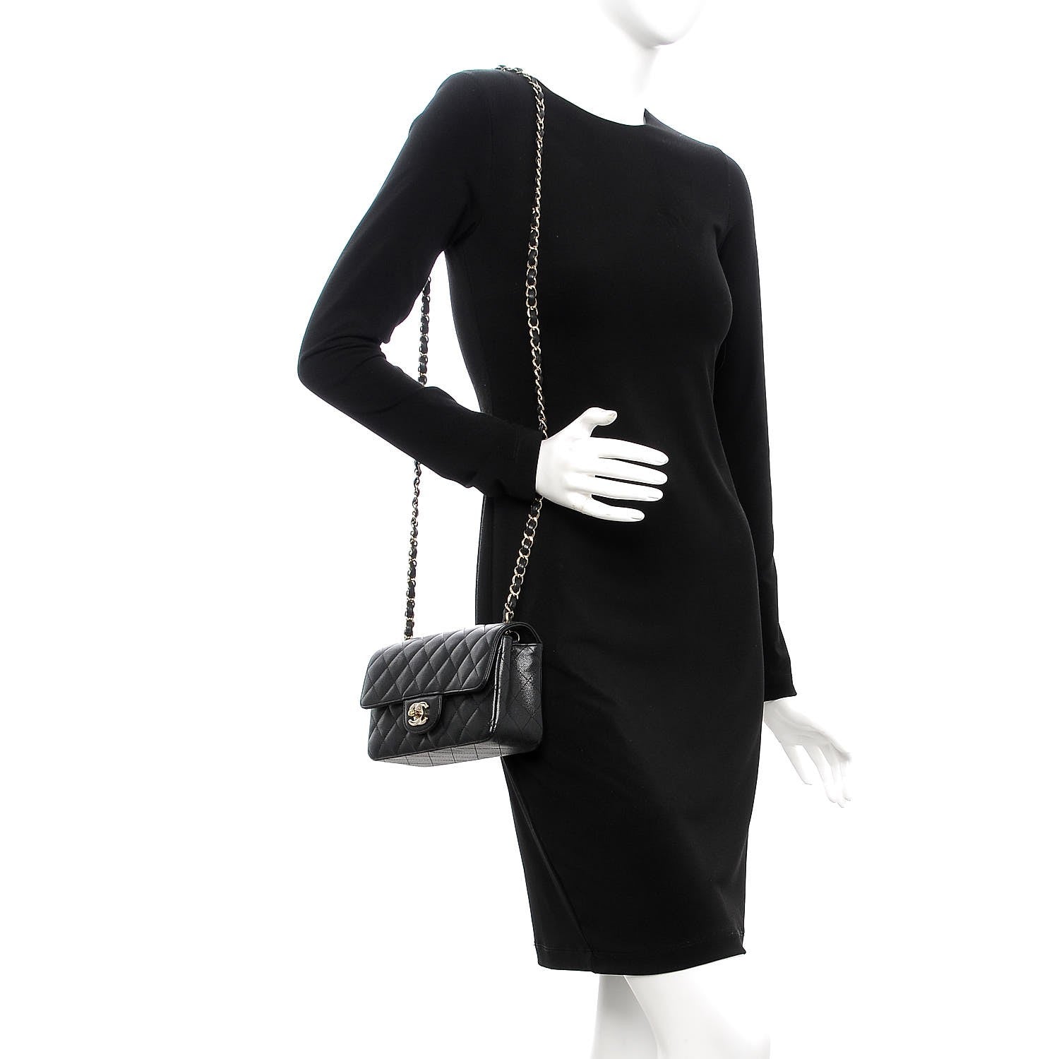 Chanel Caviar Quilted Mini Rectangular Flap Black 2 of 11