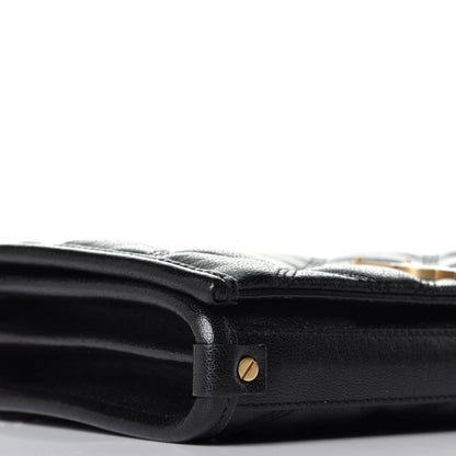 Saint Laurent Lambskin Diamond Quilted Becky Chain Wallet Black 7 of 9