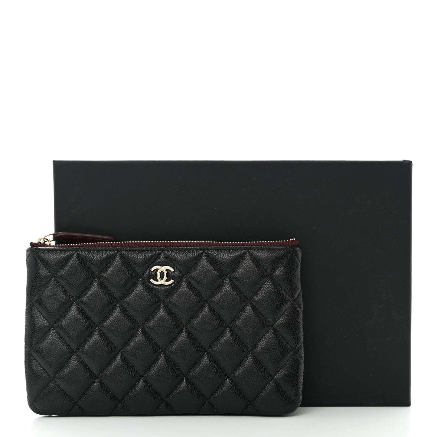 Caviar Quilted Cosmetic Case Black