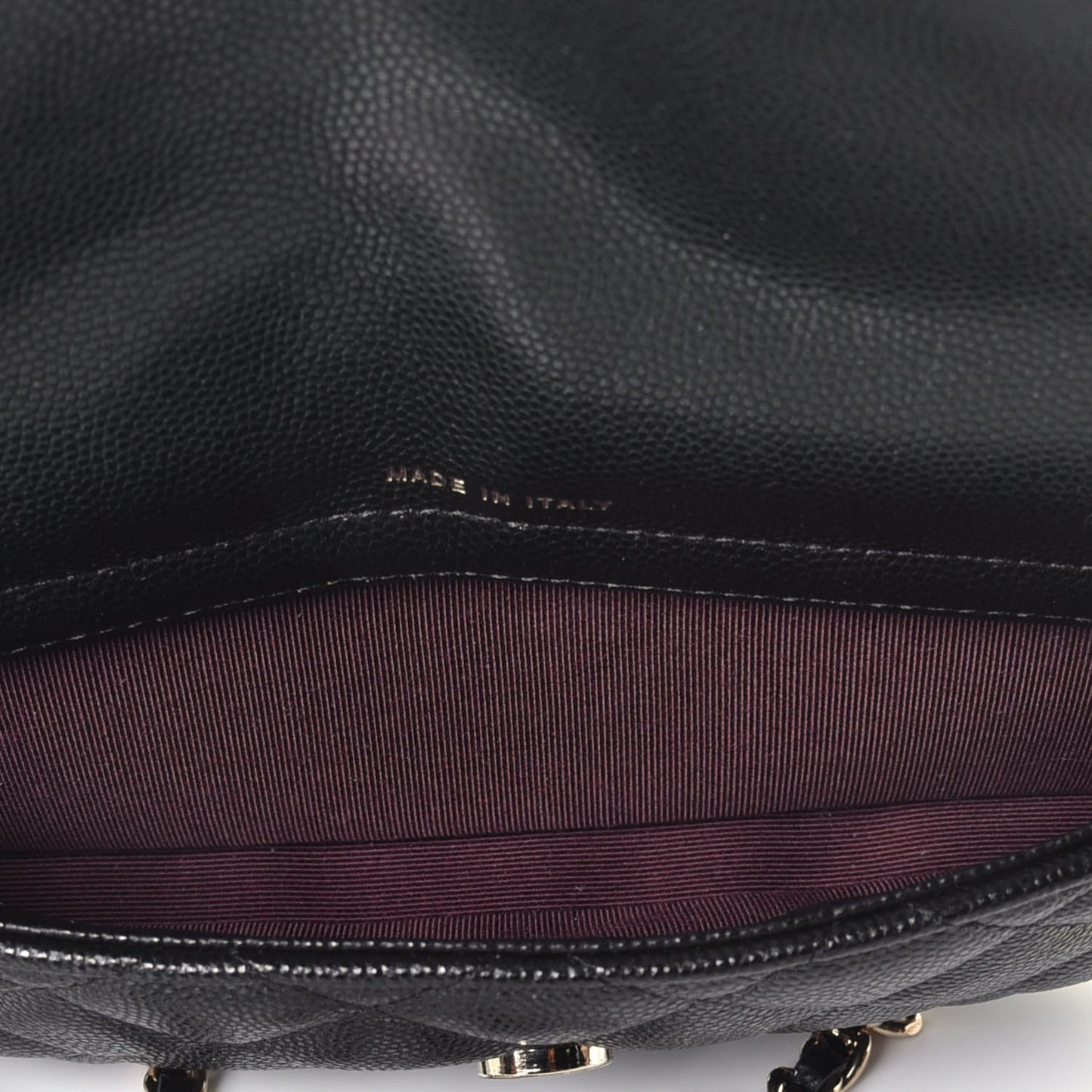 Caviar Quilted Flap Phone Holder With Chain Black