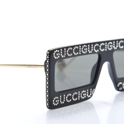 Gucci Acetate Crystal Mask-Frame Sunglasses GG0431S Black 7 of 8