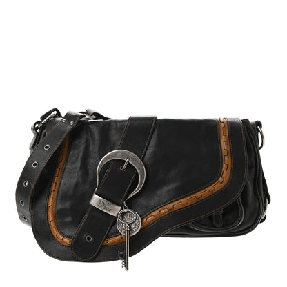 Christian Dior Calfskin Medium Gaucho Double Saddle Bag Black 1 of 21