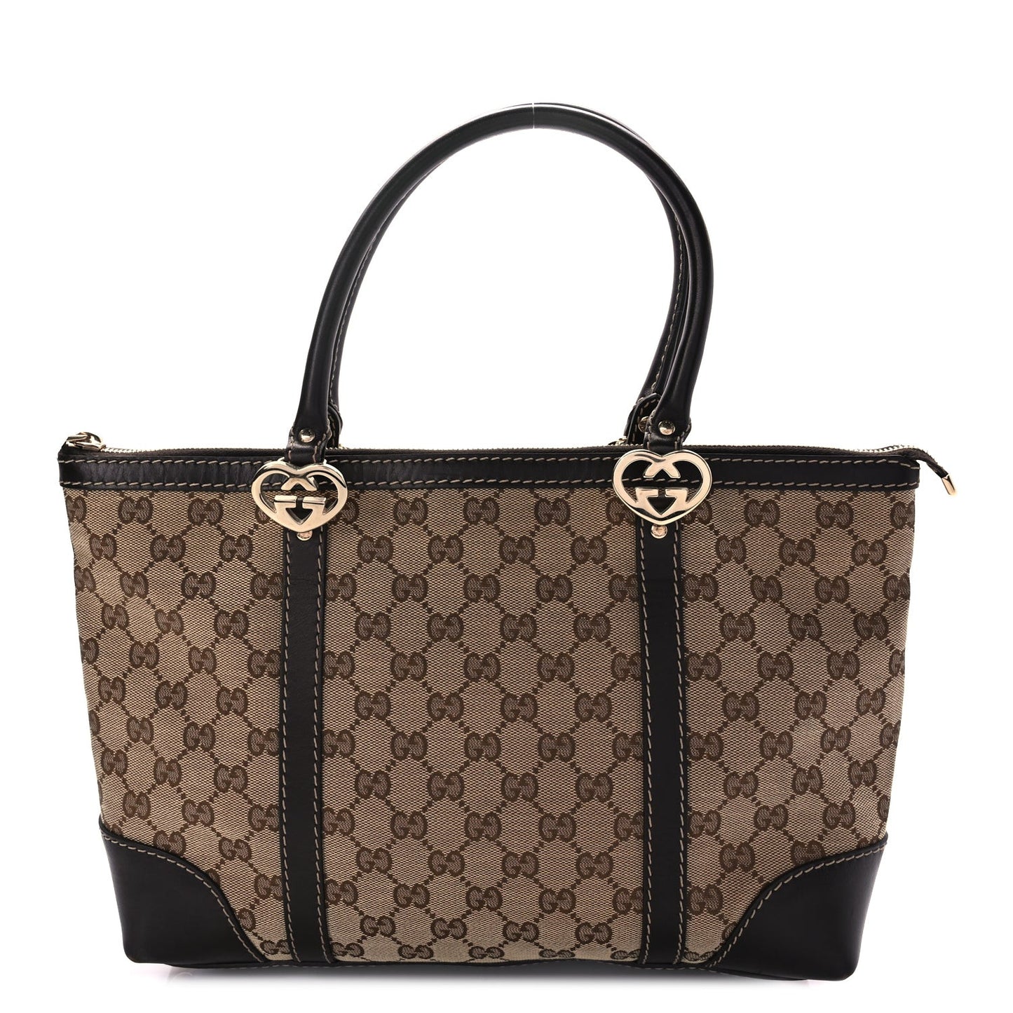 Monogram Small Lovely Heart Tote Dark Brown